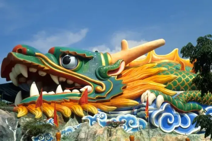 Framed Print : Famous Dragon at Haw Par Villa in Singapore Asia Framed Print : Famous Dragon at Haw Par Villa in Singapore Asia