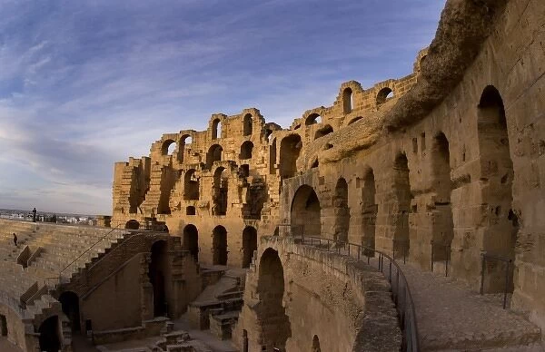Famous El Jem Roman Amphitheater, third largest in world in El Jem Tunisia Africa