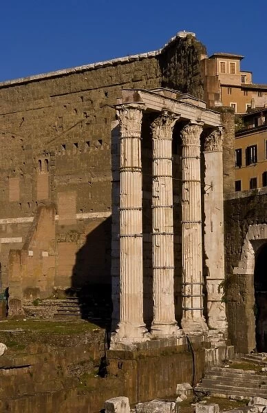 Famous historical Roman Forum in ruins at Rome Roma Italy Europe