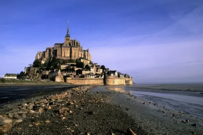 Framed Print : Famous Le Mont St. Michel Island Fortress in Normandy France Framed Print : Famous Le Mont St. Michel Island Fortress in Normandy France