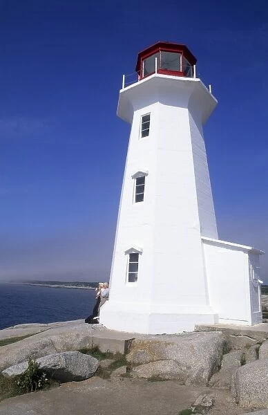 Famous Lighthouse in Peggys Cove in Nova Scotia Canada
