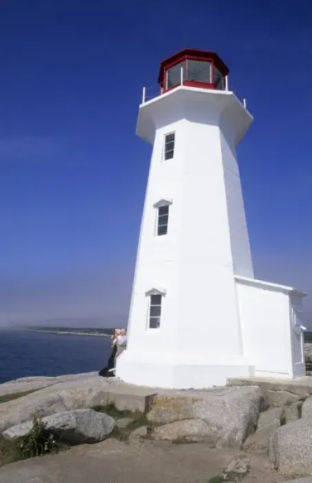Framed Print : Famous Lighthouse in Peggys Cove in Nova Scotia Canada