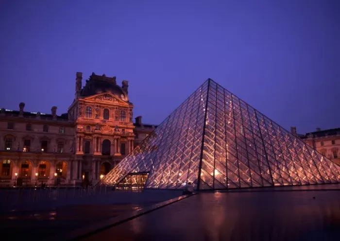 Framed Print : Famous Louvre Museum at Night. Paris, France