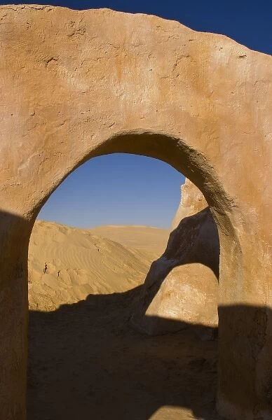 Famous movie set of Star Wars movies in Sahara Desert near Tozeur Tunisia Africa