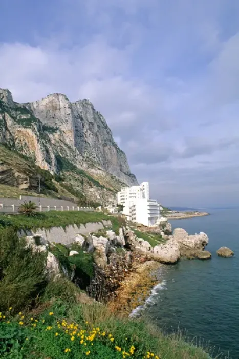 Framed Print : Famous Rock of Gibraltar with Mediterranean cliffs in Gibraltar U K Country Framed Print : Famous Rock of Gibraltar with Mediterranean cliffs in Gibraltar U K Country