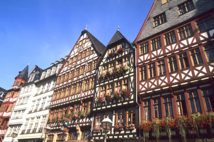 Framed Print : Famous Romeberg Square in Frankfurt Germany Framed Print : Famous Romeberg Square in Frankfurt Germany