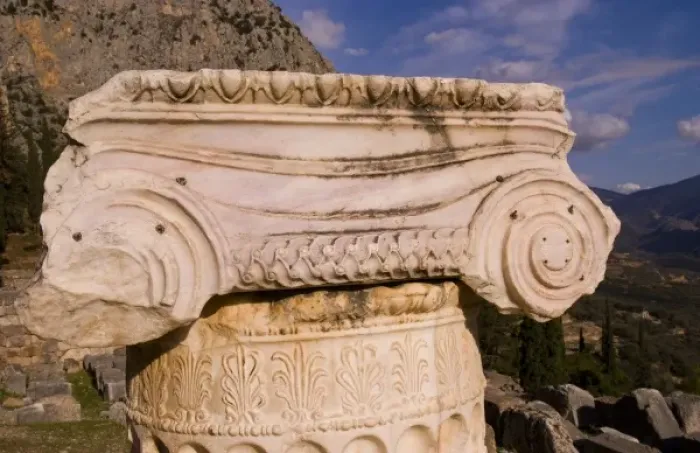 Framed Print : Famous ruins of the Temple of Apolla in historical town of Delphi, Greece Framed Print : Famous ruins of the Temple of Apolla in historical town of Delphi, Greece