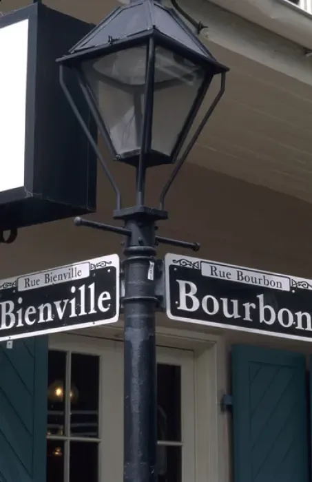 Framed Print : Famous street sign of Bourbon Street in the French Quarter in wonderful city of New Framed Print : Famous street sign of Bourbon Street in the French Quarter in wonderful city of New