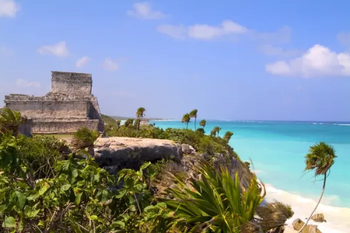 Framed Print : The Famous Tulum Ruins and Landmark of Mexico and the blue ocean Framed Print : The Famous Tulum Ruins and Landmark of Mexico and the blue ocean