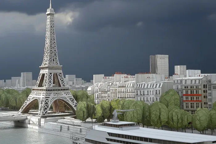 Framed Print : Fantasy Paris city landscape. (AI Generated) Framed Print : Fantasy Paris city landscape. (AI Generated)