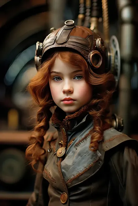 Framed Print : Fantasy of young girl in steampunk clothes. ©Jim Zuckerman  /  Jaynes Gallery  /  DanitaDelimont.com