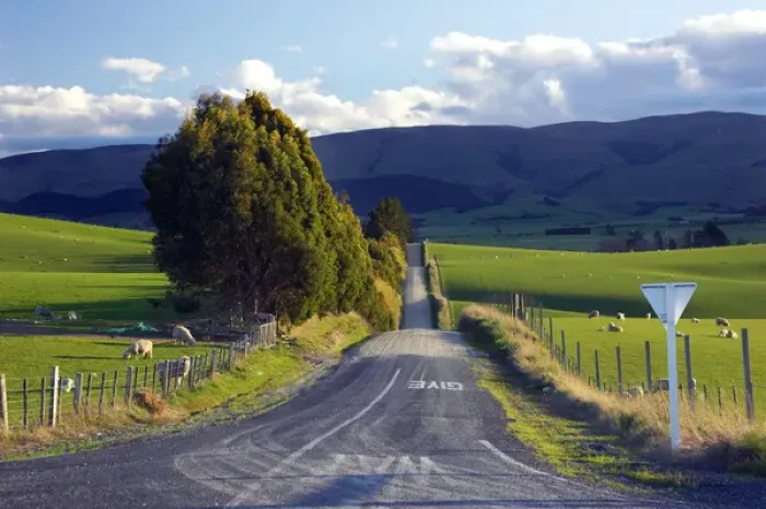 Framed Print : Farmland near Balclutha, South Otago, South Island, New Zealand