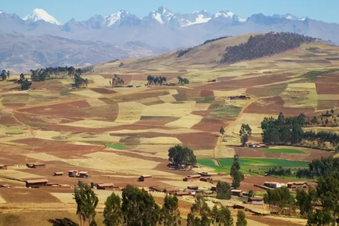 Framed Print : Farmland in the Sacred Valley, Cusco, Peru Framed Print : Farmland in the Sacred Valley, Cusco, Peru