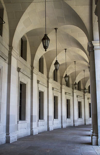 Federal Triangle archway hall in Washington D. C