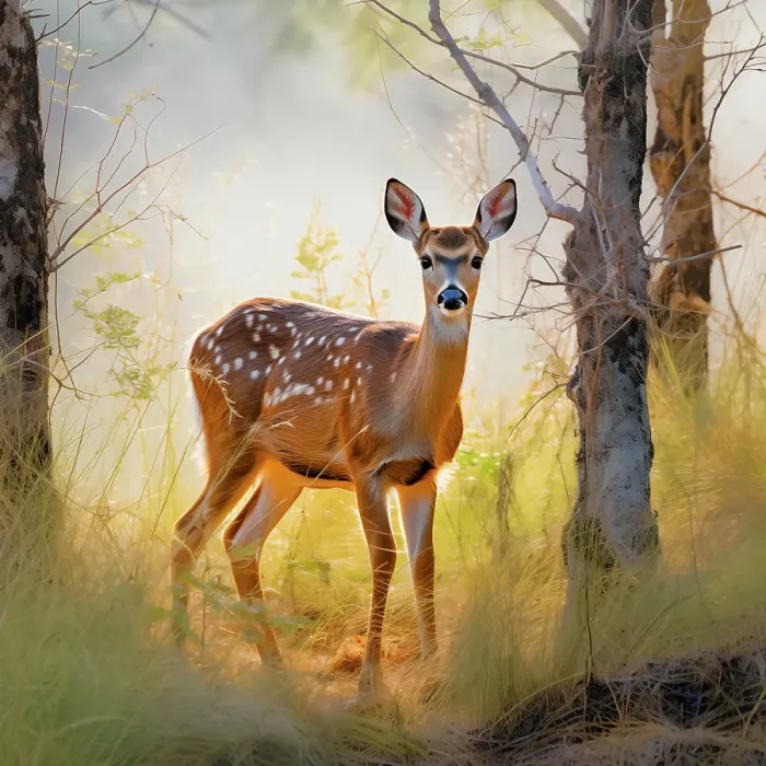 Framed Print : Female deer close-up. (AI Generated) Framed Print : Female deer close-up. (AI Generated)