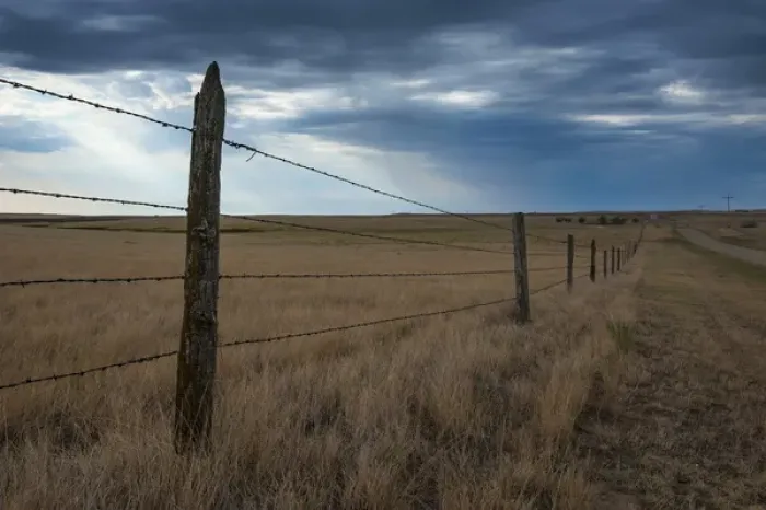 Framed Print : Fence in the Savanah near the Minuteman nuclear missile site, South Dakota, USA Framed Print : Fence in the Savanah near the Minuteman nuclear missile site, South Dakota, USA