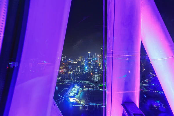 Ferris Wheel structure near top of 600 meter Canton Tower, observation deck, Guangzhou
