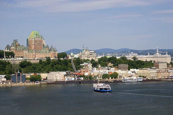 Ferry boat on the St. Lawrence River at Quebec City, Canada. canada, canadian