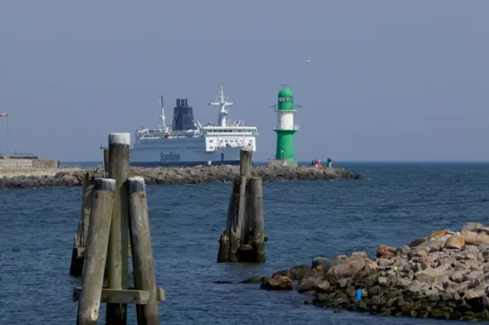 Framed Print : ferry, warnemunde