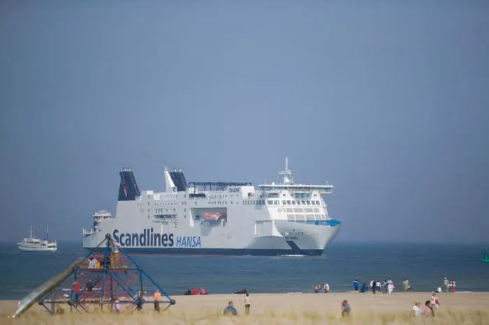 Framed Print : ferry, warnemunde