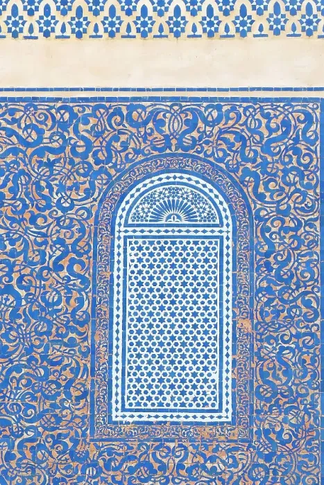 Framed Print : Fes, Morocco. Bar Boloud gate, known as the blue gate. Main entry to the medina