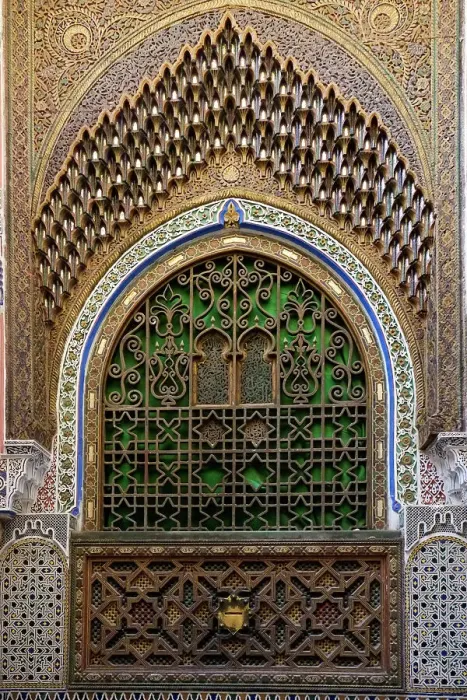 Framed Print : Fes, Morocco. Stunning exterior of a mosque wall with hand carved plaster, metal and wood work Framed Print : Fes, Morocco. Stunning exterior of a mosque wall with hand carved plaster, metal and wood work