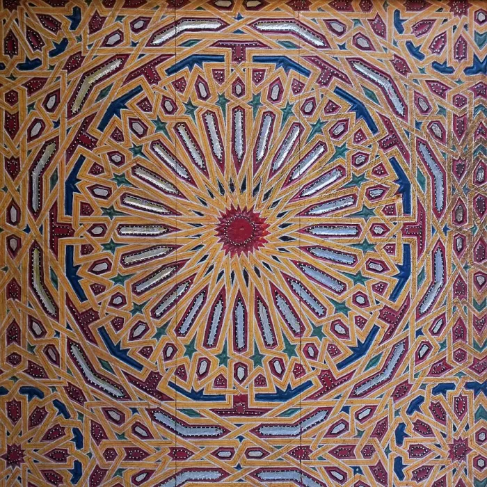 Framed Print : Fes, Morocco. Stunning hand painted door of an old mosque. Design detail Framed Print : Fes, Morocco. Stunning hand painted door of an old mosque. Design detail
