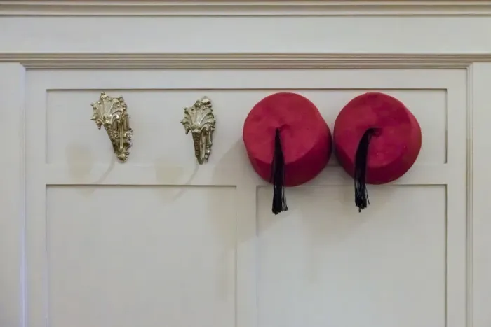 Framed Print : Fez hats. Winter Palace Hotel. Luxor, Egypt