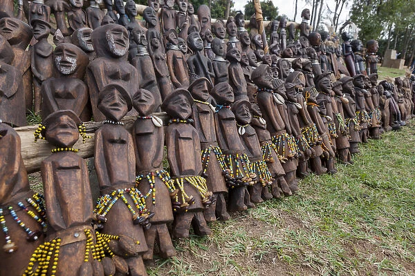 Figure carvings at the market. Ethiopia, Africa