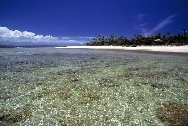 Fiji Islands, Tavarua. The resort at Tavarua, in the Fiji Islands, is surrounded