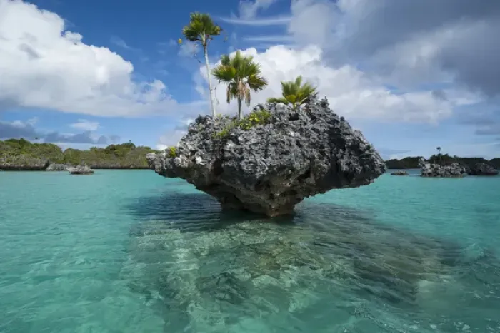 Framed Print : Fiji, Southern Lau Group, Island of Fulanga. Scenic lagoon located inside volcanic caldera