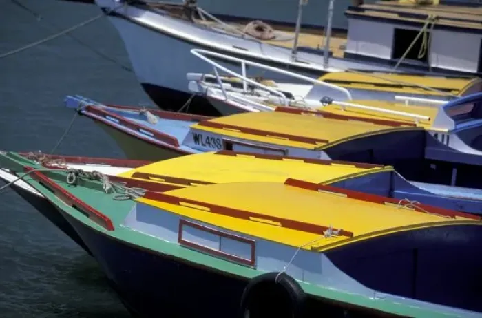 Framed Print : Fiji, Viti Levu, Lautoka, Small boats in Port of Lautoka Framed Print : Fiji, Viti Levu, Lautoka, Small boats in Port of Lautoka