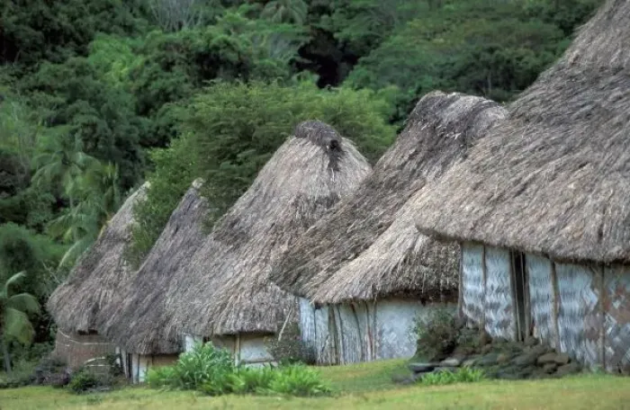 Framed Print : Fiji, Viti, Traditional hut houses Framed Print : Fiji, Viti, Traditional hut houses