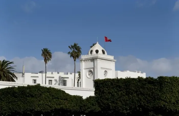 Framed Print : Finance Building in Main Square with white government building in Tunis Tunisia in Framed Print : Finance Building in Main Square with white government building in Tunis Tunisia in