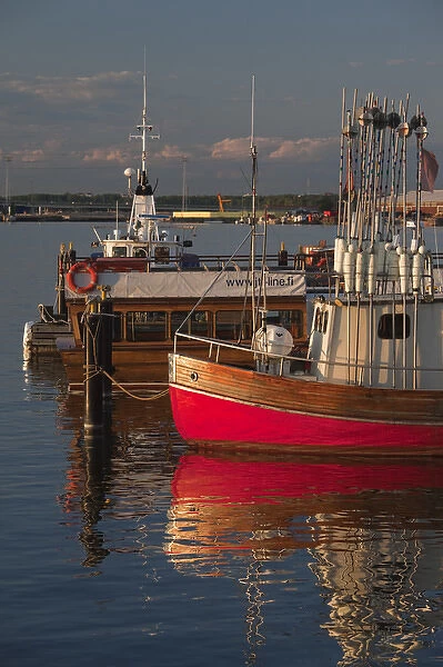 Finland, Helsinki, Helsinki Harbor, fishing boats