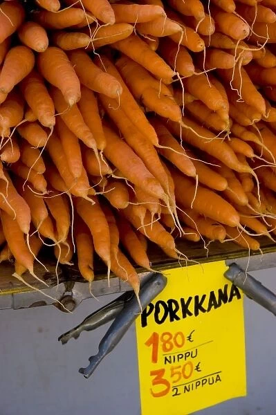 Finland, Helsinki. Produce at an outdoor market