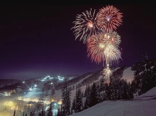 Fireworks at Big Mountain Resort in Whitefish, Montana