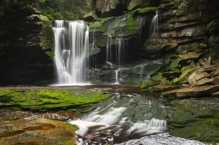 Framed Print : First or Upper Ekalaka Falls, Blackwater Falls State Park, West Virginia