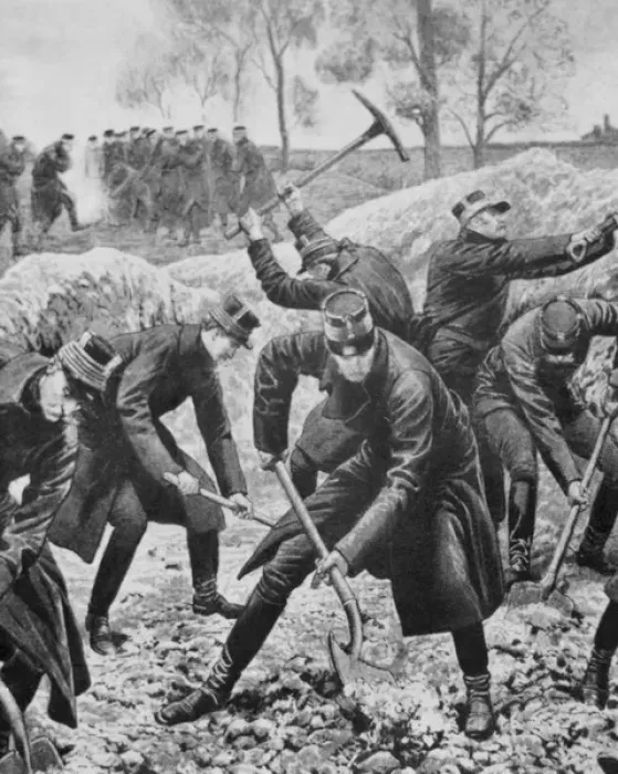 Framed Print : First World War (1914-1918). Occupation of Belgium by German Troops (August 1914) Framed Print : First World War (1914-1918). Occupation of Belgium by German Troops (August 1914)