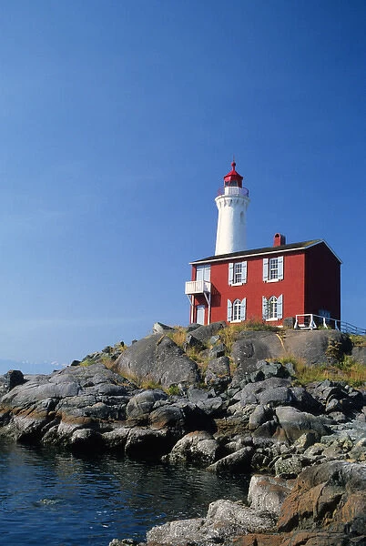 Fisgard Lighthouse in the Fort Rodd Hill National Historic Park, Victoria, British