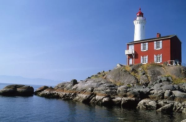 Fisgard Lighthouse in the Fort Rodd Hill National Historic Park, Victoria, British