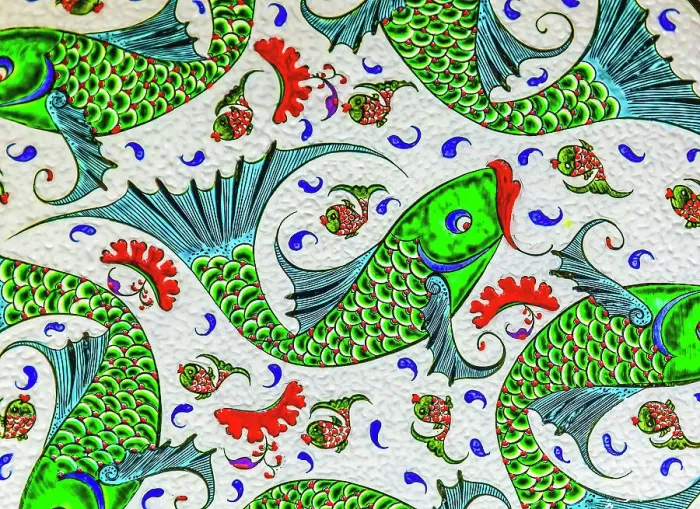 Framed Print : Fish design pottery, Madaba, Jordan Framed Print : Fish design pottery, Madaba, Jordan