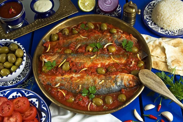 Fish egyptian style, Arabic countries, Arabic gastronomy, Egypt, North Africa, Africa