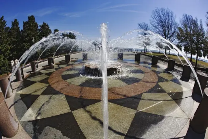 Framed Print : Fisheye view of fountain, Charleston, South Carolina Framed Print : Fisheye view of fountain, Charleston, South Carolina