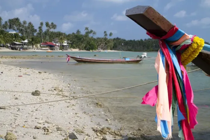 Framed Print : Fishing boats in the Gulf of Thailand on the island of Ko Samui, Thailand