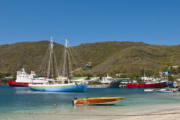 Fishing boats in Port Elizabeth harbour, Bequia, St. Vincent & The Grenadines