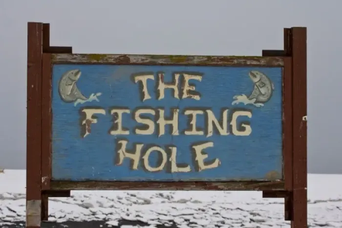 Framed Print : Fishing Hole Sign, Homer, Alaska Framed Print : Fishing Hole Sign, Homer, Alaska