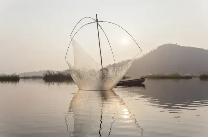 Framed Print : Fishing, Loktak Lake, Imphal, Manipur, India
