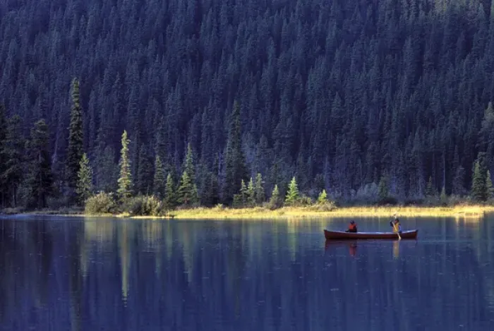 Framed Print : fishing on Waterfowl Lake, Banff National Park, Canada Framed Print : fishing on Waterfowl Lake, Banff National Park, Canada