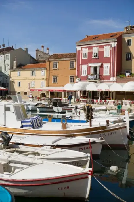 Framed Print : fishingboats in harbour, cres, croatia, eastern europe. balkan, europe